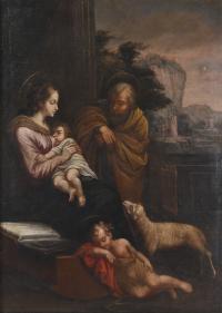 ESCUELA ITALIANA O FRANCESA, SIGLO XVII. "SAGRADA FAMILIA C