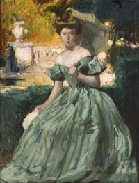 CLAUDIO CASTELUCHO (1870-1927). "MUJER CON SOMBRILLA",