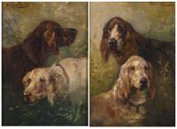 HENRY SCHOUTEN (1857/64-1927). "PERROS DE CAZA".