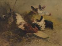 HENRY SCHOUTEN (1857/64-1927). "GALLINAS".