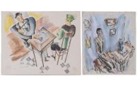 ANTONI ROCA MARISTANY (1895-1977). Pareja de dibujos. "AL