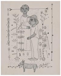 JOAN BROTAT VILANOVA (1920-1990). "FIGURAS Y PERRO".