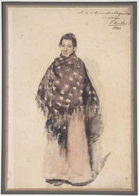 JOAQUÍN SOROLLA Y BASTIDA (1863-1923) "MUJER CON MANTÓN", 1