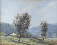 RAFAEL FERNÁNDEZ DE SOTO (1915-1984). "PAISAJE OLOT", 1946.