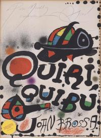 JOAN MIRÓ (1893-1983). Cartel Quriquibú con dedicatoria del