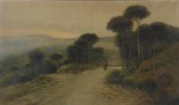 TOMAS SANS CORBELLA (1869-1911). "PAISAJE CON CAMINO".