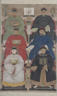ESCUELA CHINA, SIGLO XIX. "CULTO A LOS ANCESTROS".