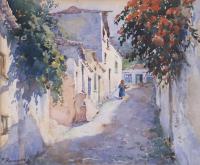 FRANCISCO BONNIN GUERIN (1874-1963). "CALLE DE PUEBLO".