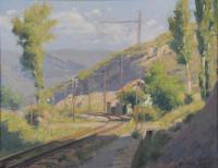 DOMINGO SOLER GILI (1871-1951). "VÍAS DEL TREN".