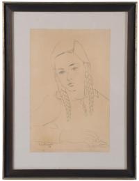 JAUME MERCADÉ I QUERALT (1887-1967). "NIÑA CON TRENZAS", 19