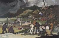 RAFAEL DURANCAMPS (1891-1979). "Capea con el Escorial de fo