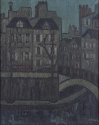 CONCHA IBAÑEZ (1929). "PAISAJE URBANO", 1962.