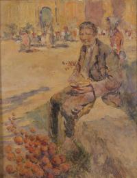JOAQUIM MIR I TRINXET (1873-1940). "VENDEDOR DE NARANJAS".