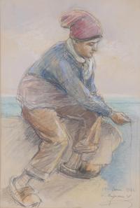 DIONÍS BAIXERAS (1862-1943). "PESCADOR", 1922.