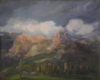 SEGISMUNDO DE NAGY (1872-1932). "Paisaje con montañas".