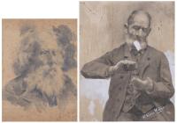 RAMÓN RIERA MOLINER (1875-1937). Pareja de "RETRATOS MASCU