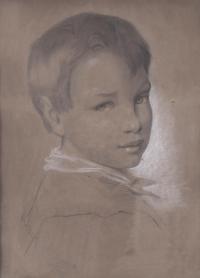 ESCUELA CATALANA, SIGLO XIX. "RETRATO NIÑO", 1889.