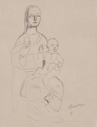 ANTOINE CHARTRES (1903-1968). Boceto para "VIRGEN CON NIÑO