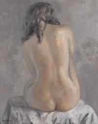 LLUISA SALLENT (1934). "DESNUDO FEMENINO DE ESPALDAS", 197