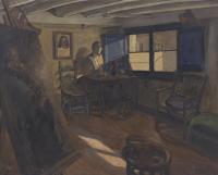 ANTONI PRATS BAQUÉ (1907-?). "Taller del pintor".