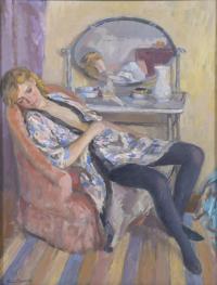 RAMÓN PICHOT SOLER (1924-1996). "Joven frente al tocador",