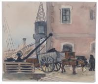 AVEL·LI ARTIS-GENER (1912-2000). "CARRO DE CABALLO Y GRUAS