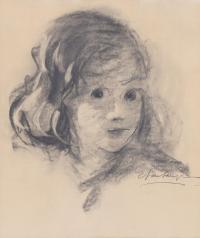 ERNEST SANTASUSAGNA (1900-1964). "RETRATO NIÑA"