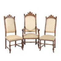 Sillón y pareja de sillas catalanas de estilo Modernista, s