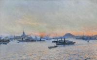 LLUÍS GRANER (1863-1929) "Puerto Ilha Fiscal, Río de Janeir