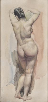 ESCUELA CATALANA, PPS. SIGLO XX. "Desnudo femenino de espa