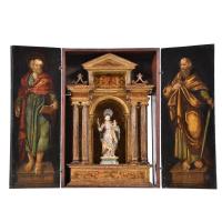 ESCUELA ESPAÑOLA, SIGLO XVII. Altar u oratorio portátil.