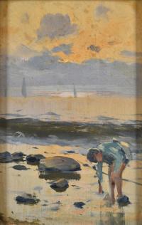 SEGUNDO MATILLA MARINA (1862-1937). "Niño en la orilla".