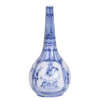 Jarrón botella chino, época República, siglo XX.