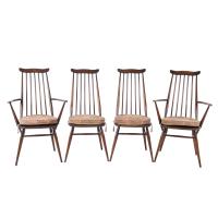ERCOL. Conjunto de cuatro sillas modelo "Ercol Goldsmith"