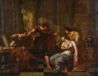 ESCUELA ITALIANA, SIGLO XVIII-XIX. "Virgilio lee la Eneida