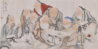 WANG LING REN. "Nueve sabios", siglo XX.