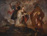 ESCUELA ARAGONESA, SIGLO XVIII. "Martirio de Santa Orosia d