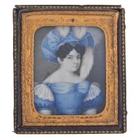 ESCUELA FRANCESA, SIGLO XIX. Miniatura con retrato femenin