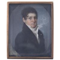 ESCUELA FRANCESA, SIGLO XIX. Miniatura con retrato masculi
