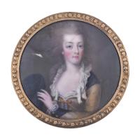 ESCUELA FRANCESA, SIGLO XVIII. Miniatura con retrato de una