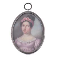 ESCUELA FRANCESA, SIGLO XIX. Miniatura con retrato femenino