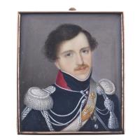 ESCUELA FRANCESA, SIGLO XIX. Miniatura con retrato de un g