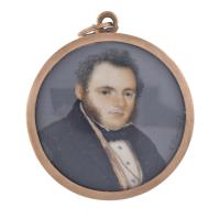 ESCUELA ESPAÑOLA, SIGLO XIX. Miniatura con retrato masculi