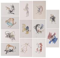 JOSEP GRANYER Y GIRALT (1899-1983). Conjunto 12 acuarelas e
