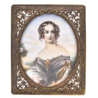 ESCUELA FRANCESA, SIGLO XX. Miniatura con retrato de la co