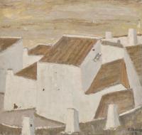 CONCHA IBAÑEZ (1929). "Paisaje con casas", 1967.