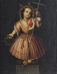 ESCUELA ESPAÑOLA, SIGLO XIX-XX. "Niño Jesús del sagrado cor