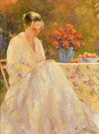 JOSÉ MANUEL ROMÁN FRANCÉS (1957). "Joven leyendo".