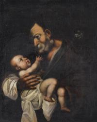 ESCUELA ITALIANA, SIGLO XVIII. "San José y el niño".