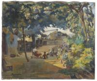 JAUME BERNADES PONT (1910-1973). "Escena familiar".